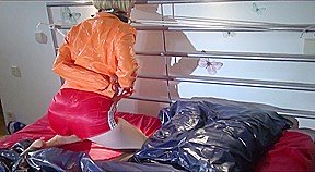 Get 2 Archive Videos With Sonja Bound And Gagged In Her Shiny Nylon Shorts