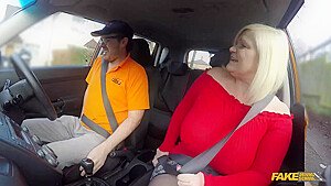Lacey Starr is a big titted, blonde mature who likes to fuck men, even in the car