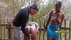 Oiled Up Hottie Fingered By Two Guys