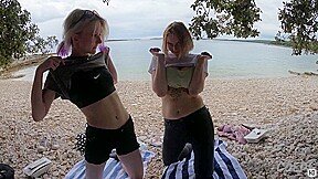 On Vacation Rainy Day On A Tropical Beach With Diana And Ingrida