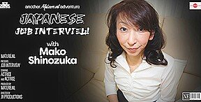 Skinny Japanese Milf Mako Shinozuka Gets Creampied After Her Job Interview