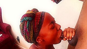 SLOPPY EBONY DEEPTHROAT FACIAL