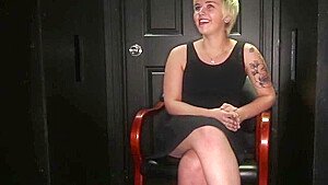 Young blonde teen 18+ gives blowjobs to strangers at a gloryhole and swallows load after load of cum