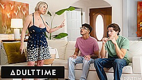 ADULT TIME Horny Stepbros Team Up To SPITROAST Exasperated Stacked Stepmom Dee Williams