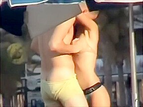 Flashing Couple Beach