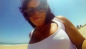 Masturbating on a nudist beach and getting the voyeurs horny