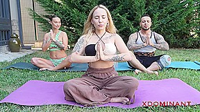 MILF Anal Threesome in Yoga Class with Huge Cock Instructor