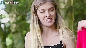 CFNM group outdoor deepthroat by femdom British babes