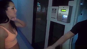 teen 18+ girl white guy Who would ever think that a cash machine would be a