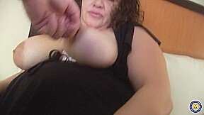 The curvaceous, married woman, Joyce, receives a vigorous pounding in the doggy style position.