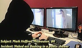 Public Shower Nude Flashing and Masturbation by Mark Heffron