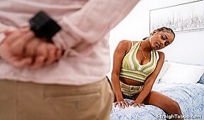 Stepdad wanted to spy so now I make him watch me masturbate