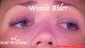 Gagged sub dildofucked while restrained