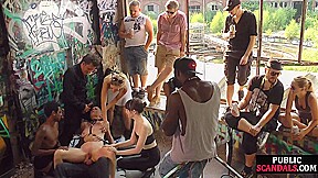 Slut fucked and humiliated in public