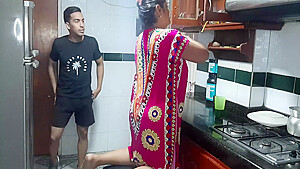 Trying My Stepmothers Delicious Pussy In The Kitchen. Full Video