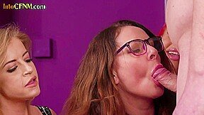 CFNM femdom secretaries give group blowjob in amateur action