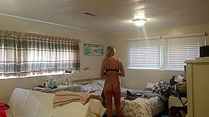 EPIC spy! Dumb slut young Step sister spied undressing after school