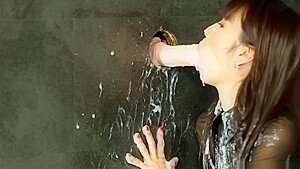 Fetish asian hoe gets bukkaked