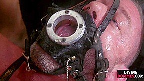 Pierced bitch dominates hardtied incel