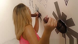 Whore gets gloryhole cum