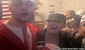 Filthy cock sucking teen slut goes down on dick