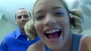 Blonde babysitter sucks her boss’s cock
