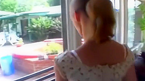 teen 18+ babysitter has sex in the garden