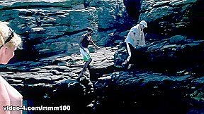 Beachside Interracial Threesome with Blonde Tarra White – MMM100