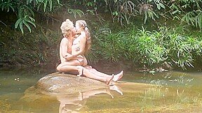 Beautiful Girl Sex With Wild Man In Blue Lagoon