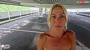 Blindfolded & Tied Blonde Babe Gets Fucked At A Public Parking