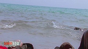 Double penetration at the beach with horny french pornstar Shannya Tweeks – MMM100