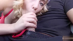 Hot and horny hitchhiker Haley Reed fucked in the car