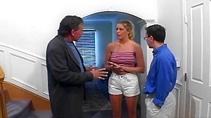 Hot teen 18+ babysitter in a threesome