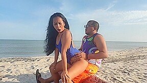 My Step-sister Takes My Virginity On The Beach. She Has A Very Delicious And Tight Pussy