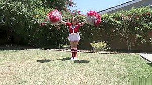 Nasty anal threesome with the adorable cheerleader