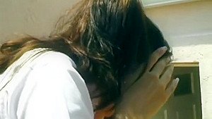 Sexy babysitter gives Step dad a handjob